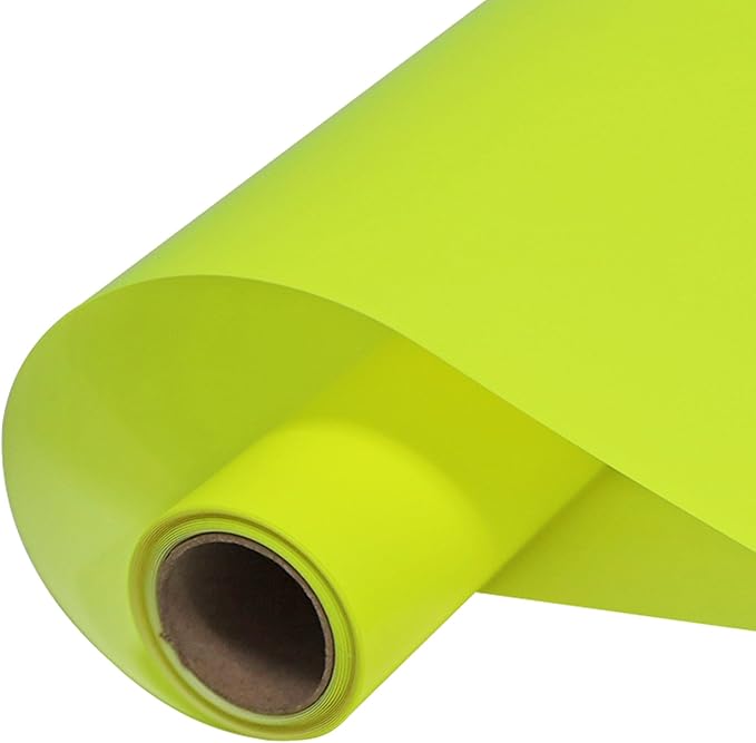 FUNKAKA Fluorescent Yellow HTV Heat Transfer Vinyl Rolls