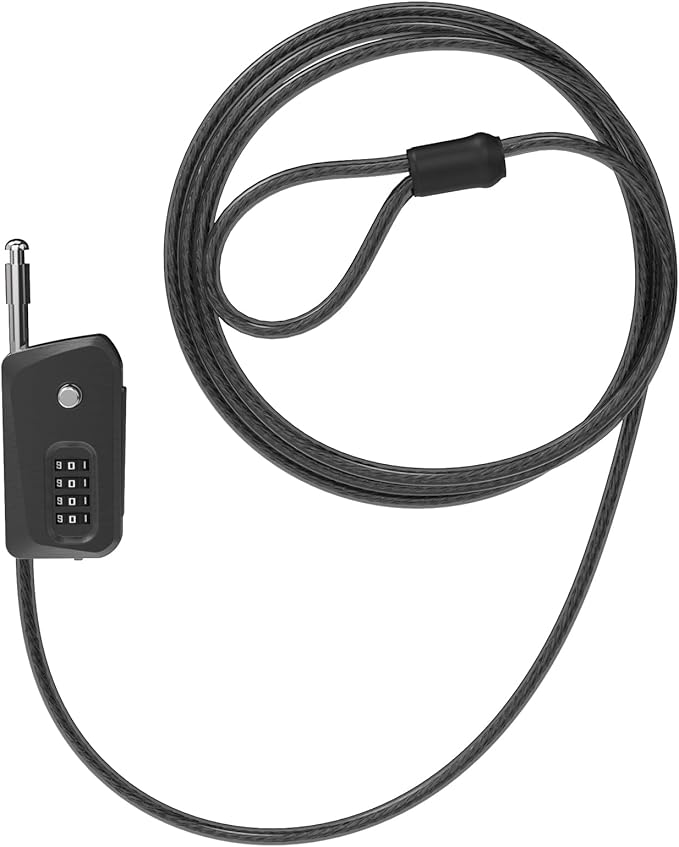 6ft Python Cable Lock for Bike, Bicycle, Scooter, Trail Camera Locking, 4 Digit Combination Padlock, Heavy Duty Anti Theft, Weatherproof, Adjustable Steel Cable Lock for Trail Cam, Kayak
