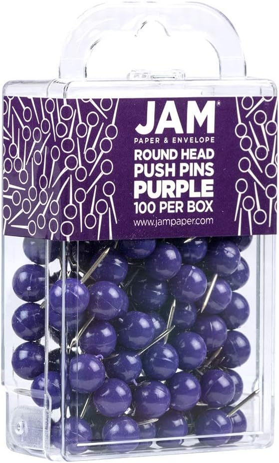 JAM PAPER Colorful Push Pins