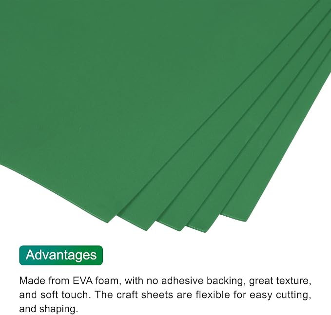 MECCANIXITY EVA Foam Sheets Grass Green 35.4 Inch x 19.7 Inch 2mm Thick Crafts