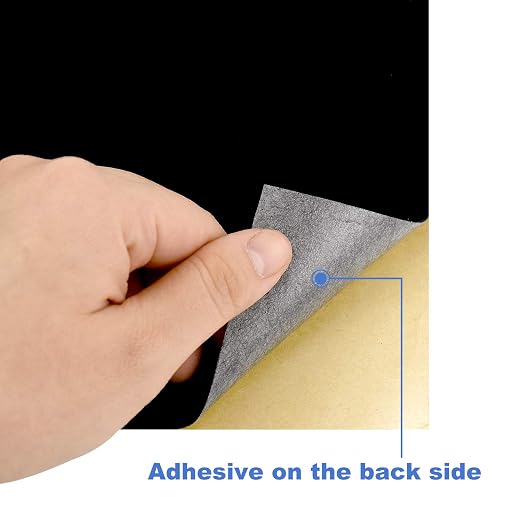 Thyores 15PCS Stick Black Felt, Self Adhesive Felt Sheets, DIY Velvet Fabric