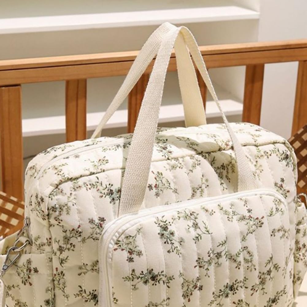 Floral Baby Diaper Bag Tote Mommy Bag Cute Cotton Diaper Bags Crossbody Baby Bags for Girl Pañaleras Para Beb