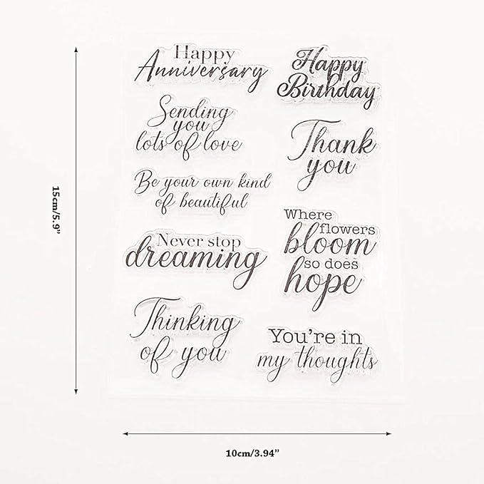 Happy Anniversary Greetings Blessings Silicone Clear Stamps Cards