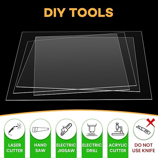 VOISEN 3 Pack Plexiglass Sheets 1/8 Inch Thick, Display Cases, Sneeze Guard