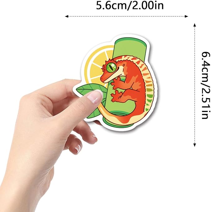 57Pcs Lizard Stickers Reptile Sticker Pack Waterproof Vinyl Water Bottle Decal