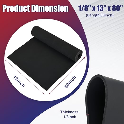 NYXOVA Neoprene Sponge Foam Sheet Roll, Closed Cell Foam Rubber Padding Without