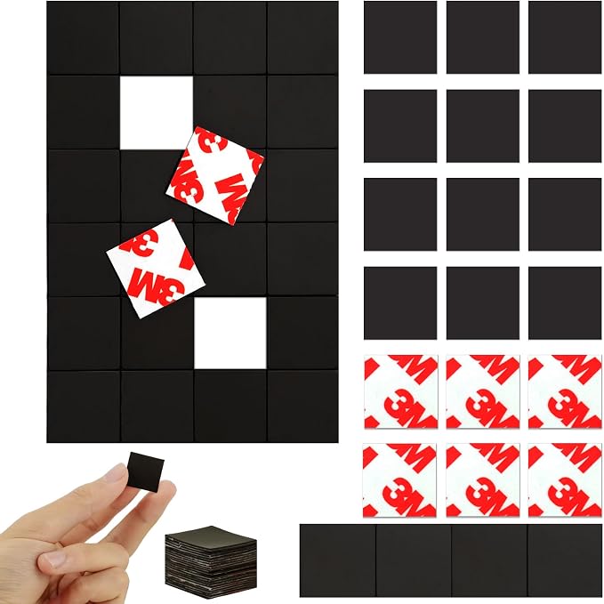 Magnetic Squares with Adhesive Backing, Self Sticky Pre-Cut Magnet Tape Strip