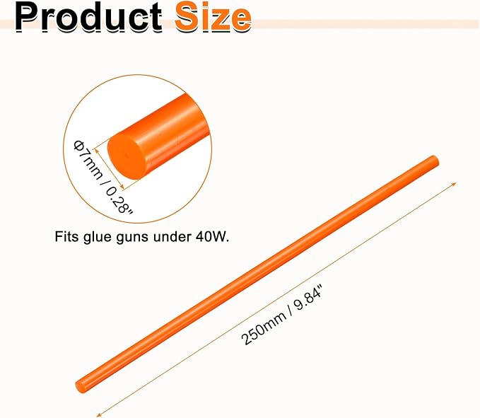 HARFINGTON 10pcs Hot Glue Sticks 0.28" Dia x 9.84" Long EVA Mini Hot Melt