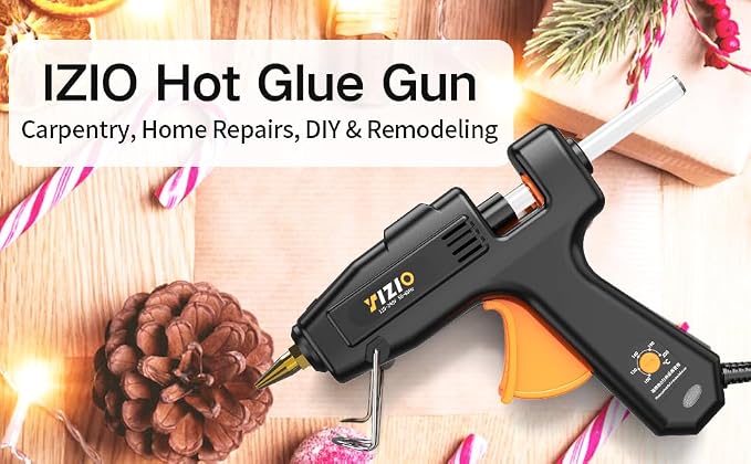 IZIO Full Size Hot Glue Gun and Sticks Set, 100-220W Adjustable Temperature