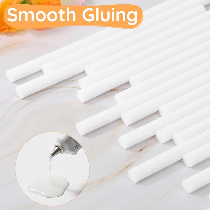White Hot Glue Sticks, 72 Pack 0.43" Dia x 8" Long White Glue Sticks Standard