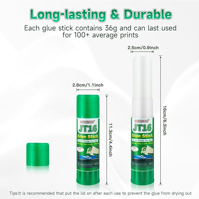 3D Printer Glue Sticks, 36 Grams Each PVP Solid Glue Sticks