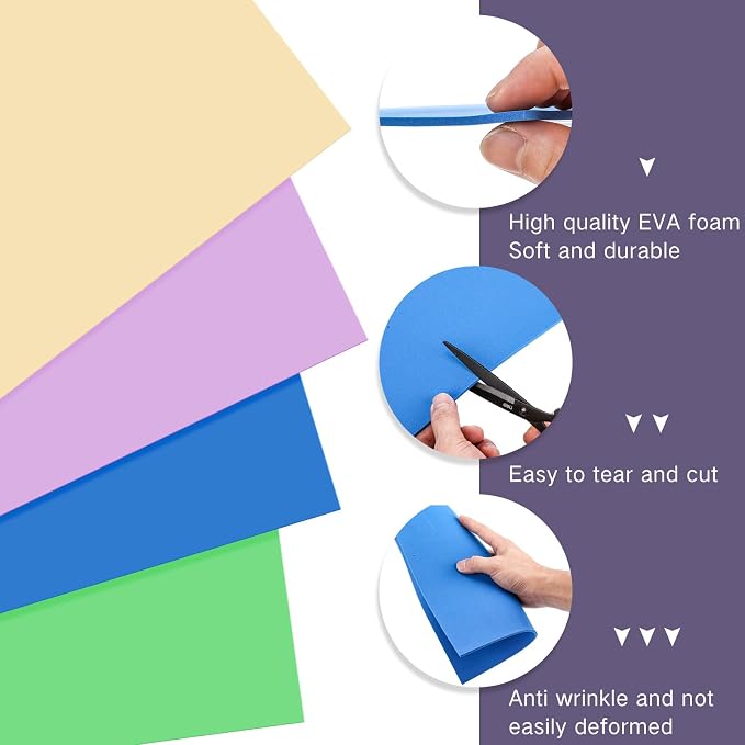 Innconee 15 Pcs Embroidery Foam 3mm Thick 10 x 15 Inch 3D Puffy EVA Foam Sheets
