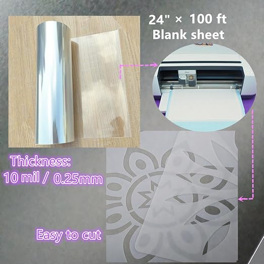 Clear 24inchs x 100ft Rolls 10 mil Transparency Blank Stencil Sheets Material