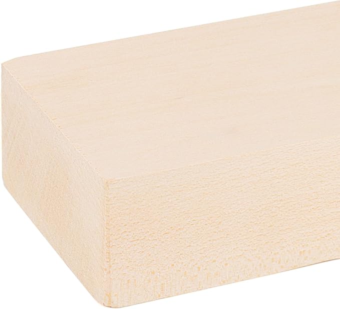 SOUJAP 2 Pack 10 x 3.5 x 1.7 Inch Basswood Carving Blocks, Unfinished Wood