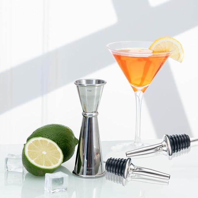 Briout Jigger and 2 Pourers, Double Cocktail Jigger Japanese Premium 304