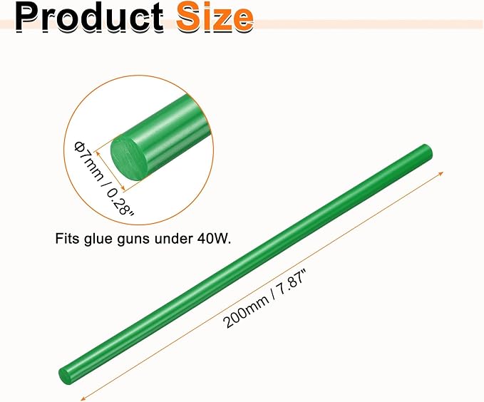HARFINGTON 10pcs Hot Glue Sticks 0.28" Dia x 7.87" Long EVA Mini Hot Melt