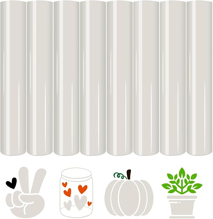 HTVSTD Light Grey Boho HTV Heat Transfer Vinyl 8pcs 12×10in Iron on Vinyl |