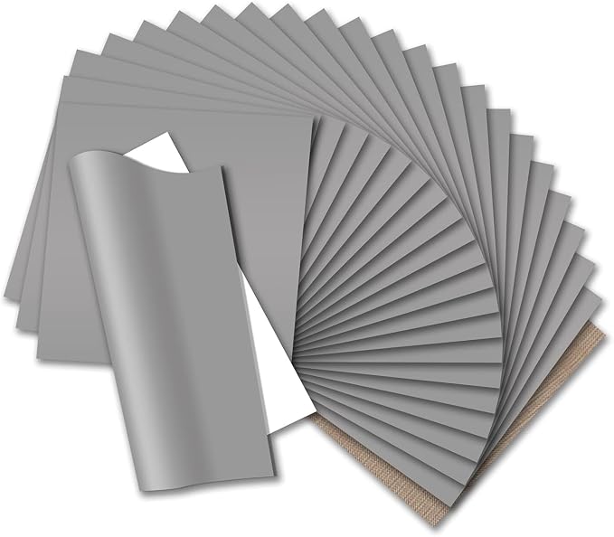 HTVRONT Silver HTV Heat Transfer Vinyl: 24 Pack 12"x12" Iron on Vinyl Sheet |