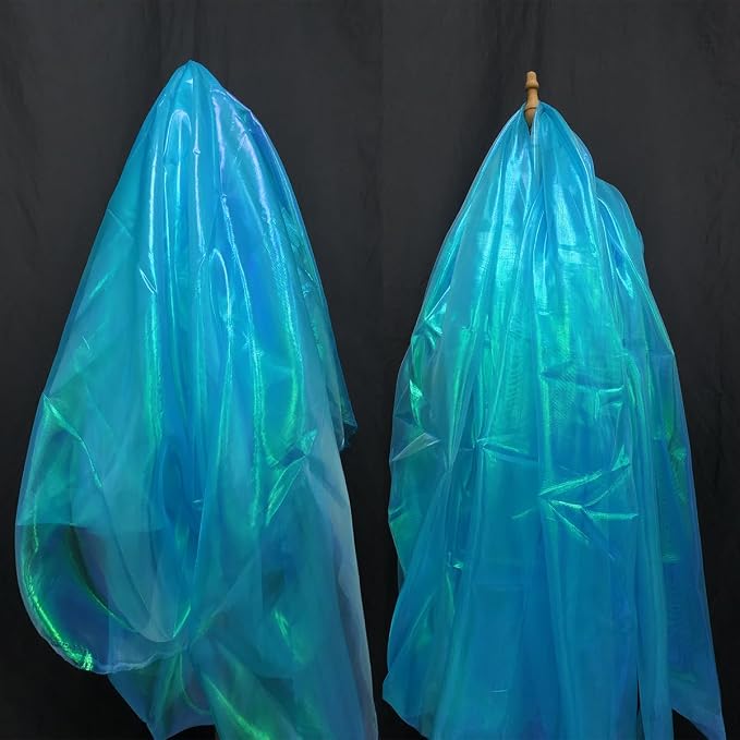 Sky Blue Iridescent Organza Fabric
