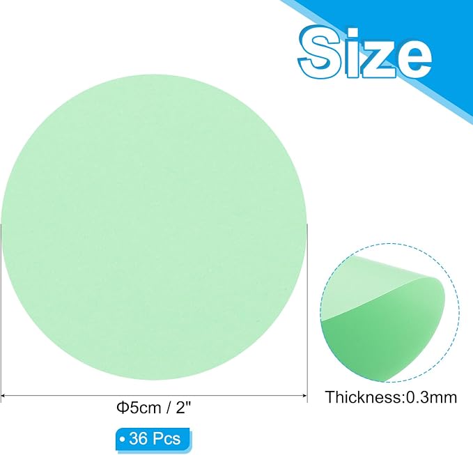 PATIKIL 2inch Circle Card Stock, Light Green