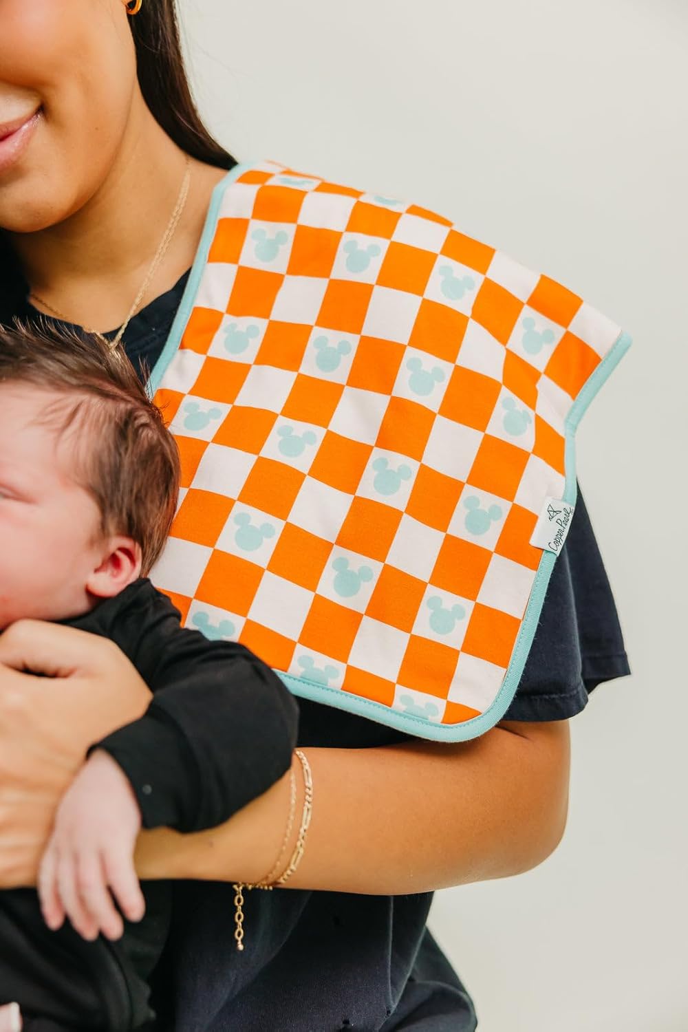 Copper Pearl Baby Burp Cloth Large 21''x10'' Size Premium Absorbent Triple Layer Gift Set 'Mickey Mouse's Boo Bash' (Pack of 3) - One Size