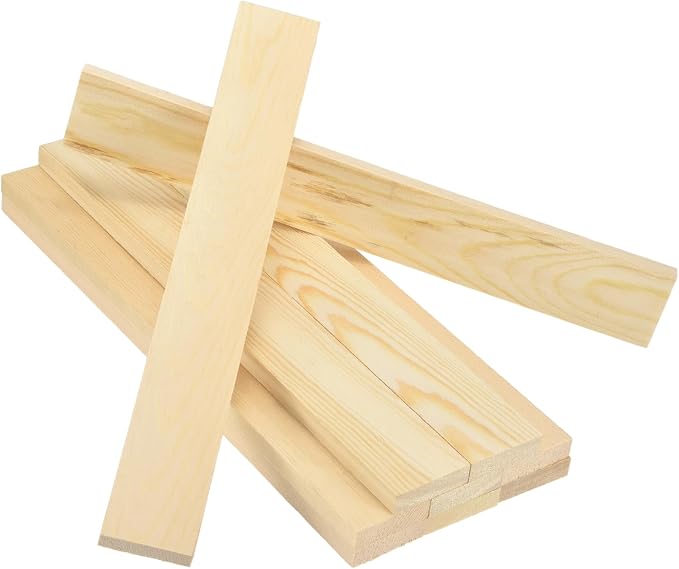MECCANIXITY 10Pcs Wood Strips Slats, 11/32" x 1‑5/8" x 12" Thin Wood Sticks