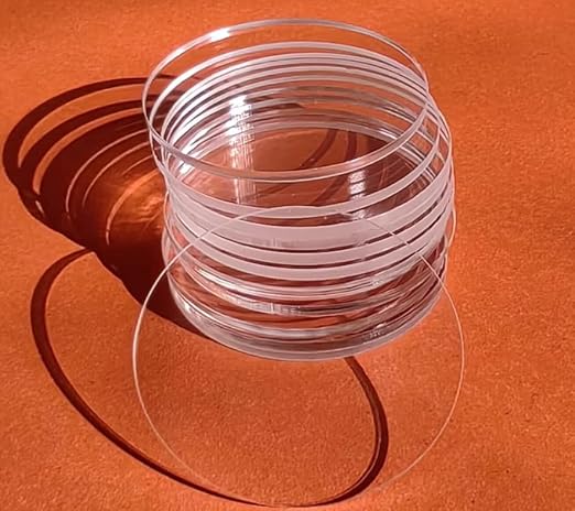 Set of 20 Round Clear Acrylic Sheets, 2 Inch Diameter Transparent Circle Blanks