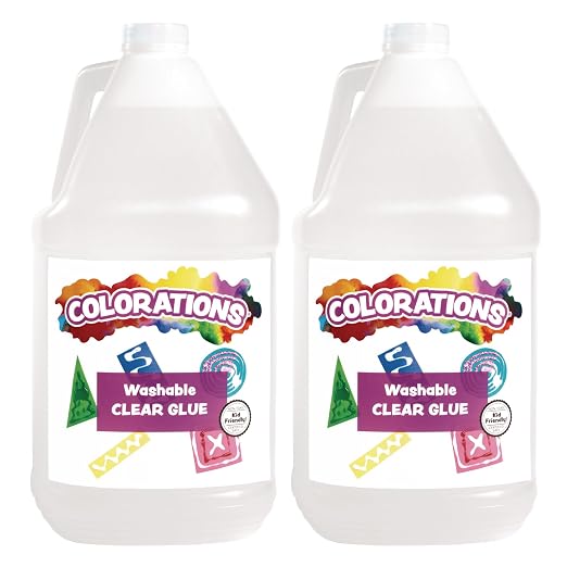Colorations Washable Clear Glue, 2 Gallons, Dries Clear, Office & Home Projects