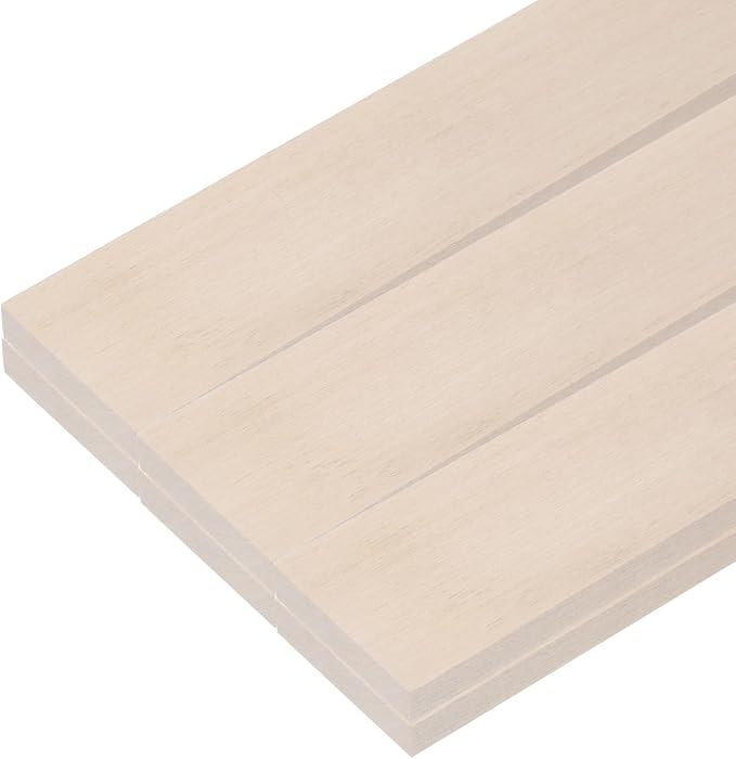 MECCANIXITY 6pcs Wood Sticks, 3/8"x 1.8" x 12" Rectangle Wooden Cube Wood