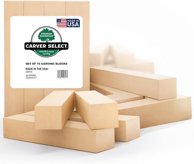Basswood Carving Blocks Set of 16 – Wood Carving Kit