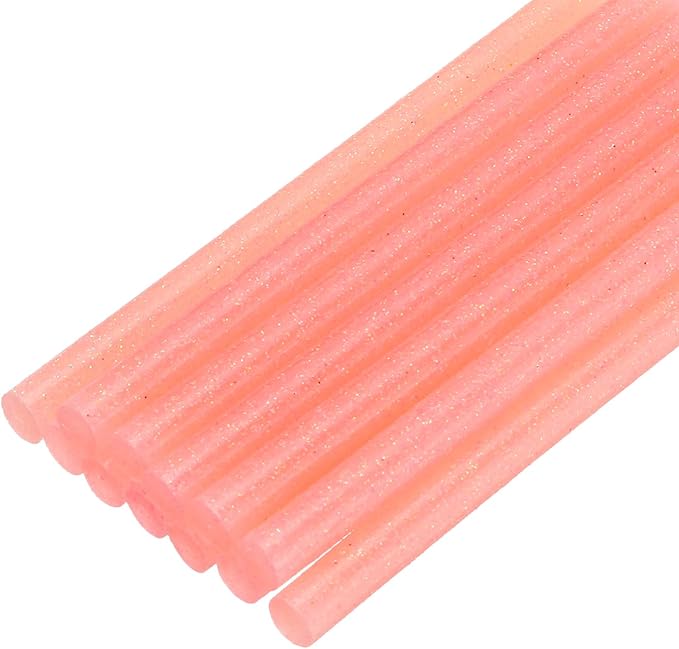 uxcell Mini Hot Glue Sticks for Glue Gun 7mm x 100mm Glitter Pink 12pcs