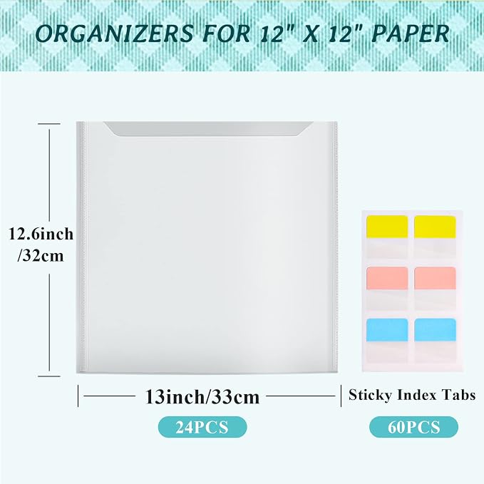 Caydo 24 Pieces Scrapbook Paper Storage Organizer