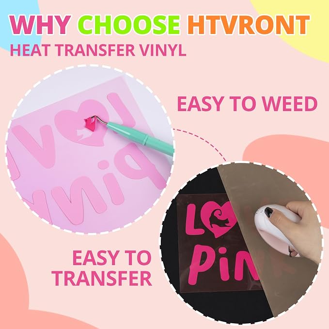 HTVRONT Neon Heat Transfer Vinyl