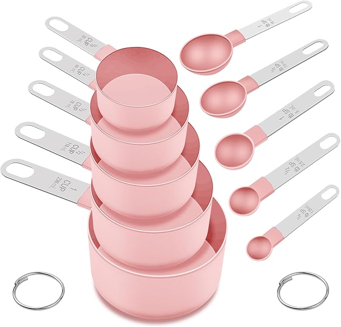 Measuring Cups and Spoons Set, 10 Pieces Nesting Measure Tools, Kitchen
