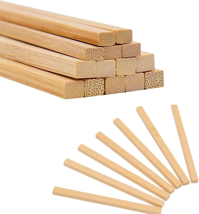DaTpuik- 1/4 x 12 Inch 100 PCS Square Dowel Rods Wood Sticks Wooden Dowel Rods