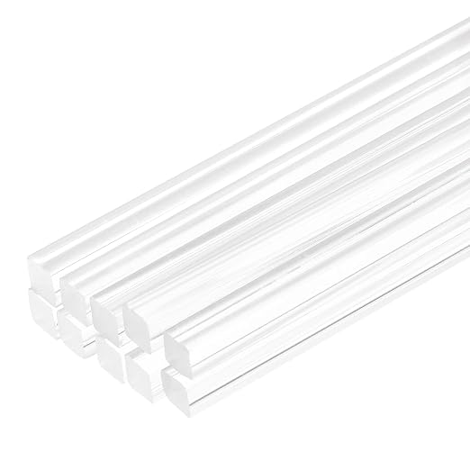 MECCANIXITY 10pcs Acrylic Square Rods 3/20" x 16" Clear Acrylic Dowel Rods