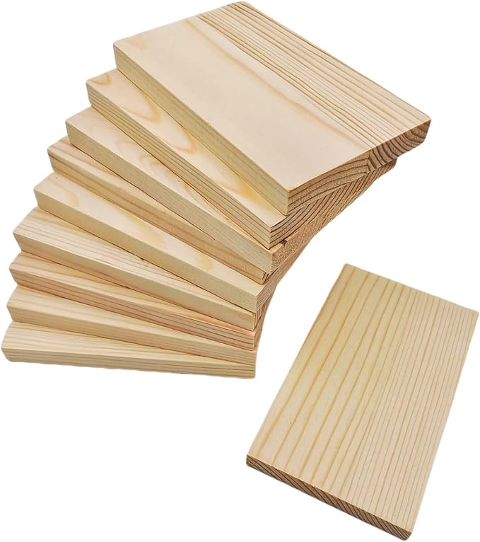 10PCS Rectangle Wood Boards Unfinished Wood Blocks