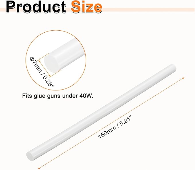 HARFINGTON 10pcs Hot Glue Sticks 0.28" Dia x 5.91" Long EVA Mini Hot Melt