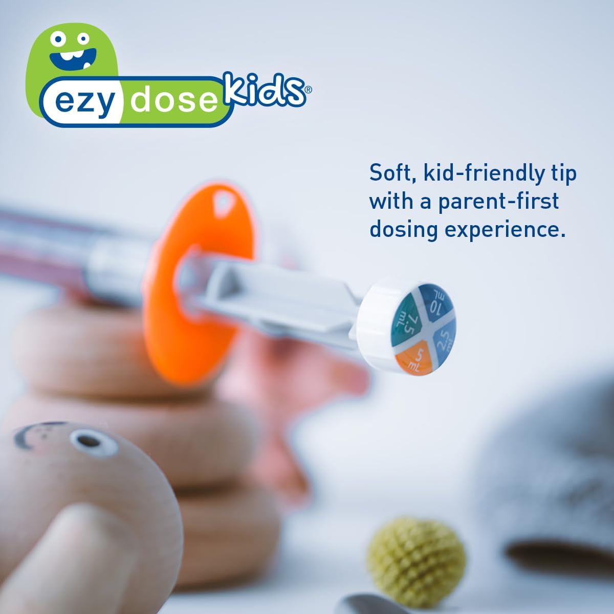 EZY DOSE Kids Baby Oral Syringe & Dispenser with Cleaning Brush, True Easy Design for Liquid Medicine, Easy to Administer, Accurate Dosing, 10 mL/2 TSP Color Coded, BPA Free