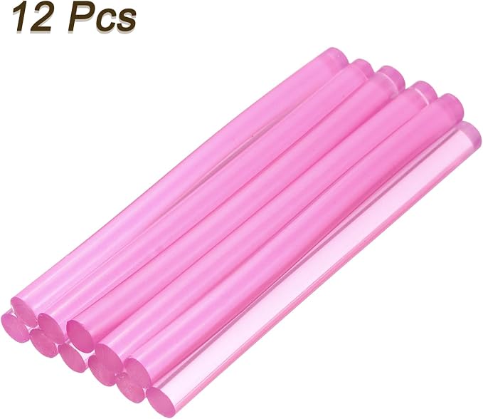 uxcell Mini Hot Glue Sticks for Glue Gun 7mm x 100mm Transparent Purple 12pcs
