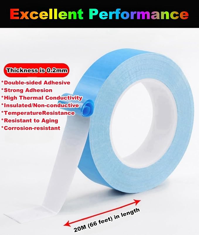 Double Sided Tape 1inch x 66Feet Thermal Tape Heavy Duty Super Strong Adhesive