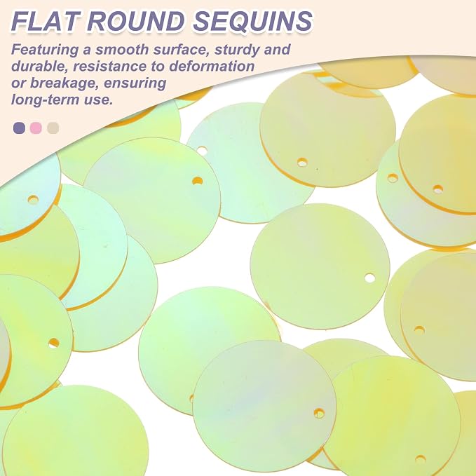 MECCANIXITY 700 Pcs Flat Round Sequins 15mm/0.6 Inch Loose Paillettes Craft