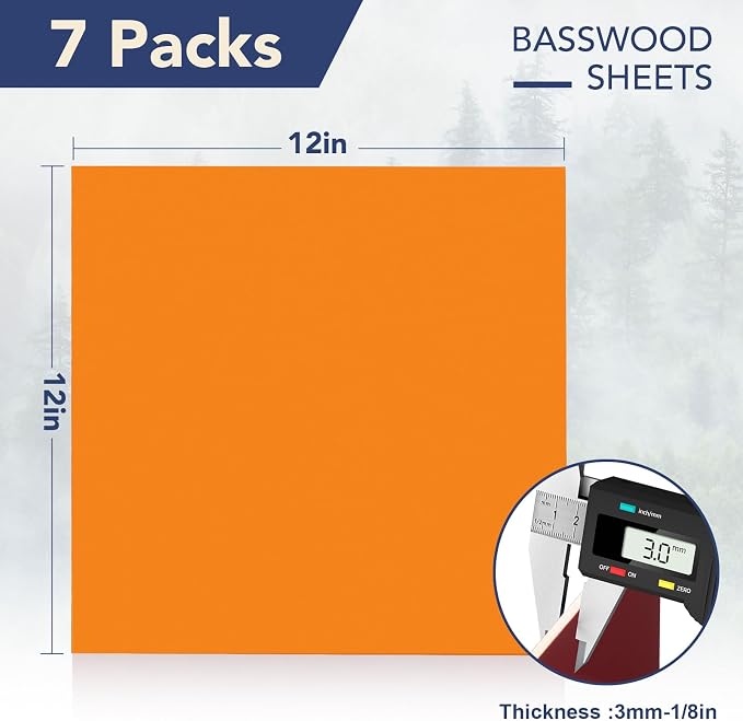 ROBOTIME 7-Pack Double-Sided Colored 1/8" Plywood Sheets