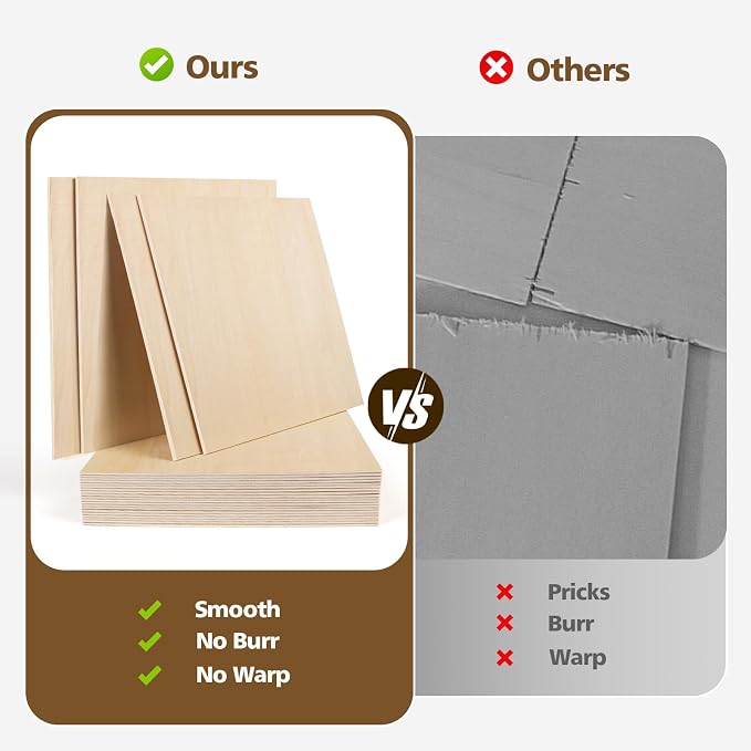 Adrattnay 24pc Basswood Sheets