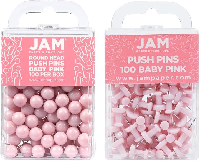 JAM PAPER Colorful Push Pins