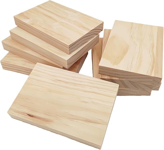 8PCS Rectangle Wood Boards Unfinished Wood Blocks