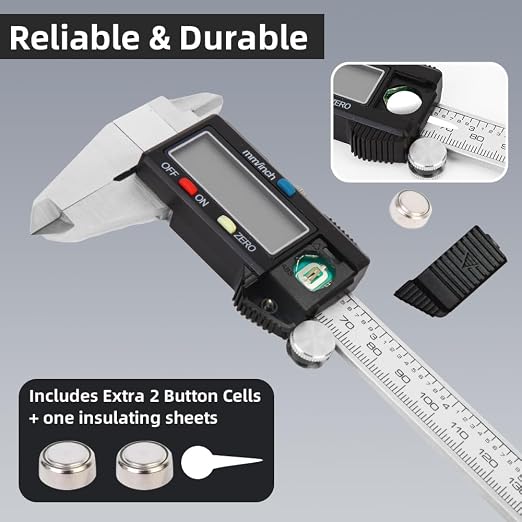 Digital Caliper Measuring Tool, Stainless Steel Vernier Caliper Digital 6IN |