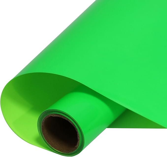 FUNKAKA Fluorescent Green HTV Heat Transfer Vinyl Rolls