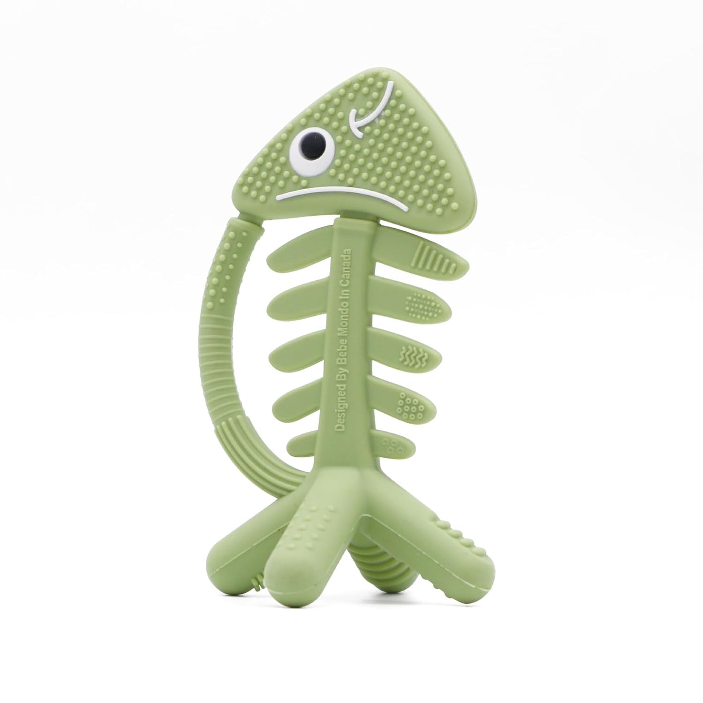 3in1 Infant Toys, Baby Teething Toys 3-6 6-12 Months, Teethers for Babies 3-6-12 Months, for Teething Relief, Baby Gift, Silicone,Sensory Toys 0-6 Months,USA Patent Pending,Fish,(Olive)