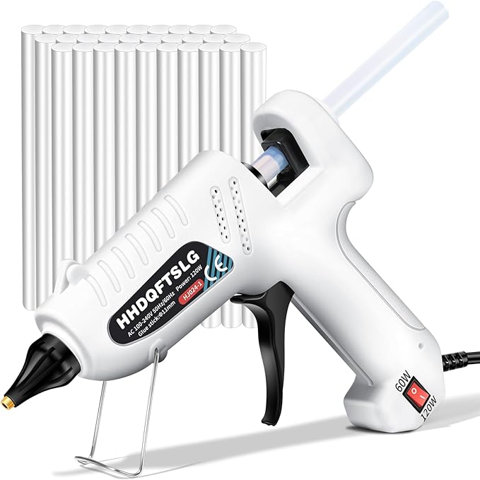 60/120W Full Size Hot Glue Gun Kit, Dual Power Glue Gun